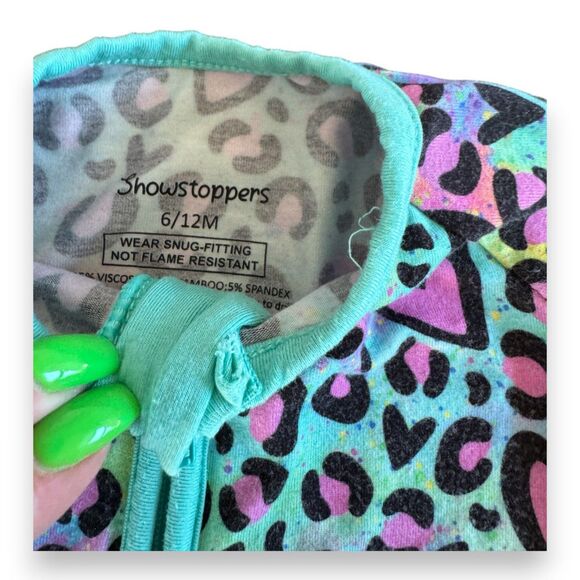 Showstoppers Lovely Leopard Bamboo Convertible Romper 6-12 Months - Picture 3 of 3